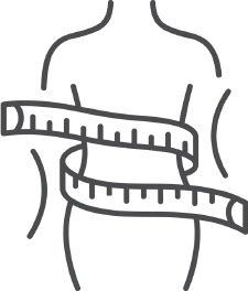 Waist measuring tape outline icon