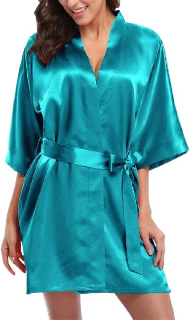Women's Satin Robe Bride & Bridesmaid Short Kimono